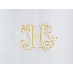 Camice con piegoni con ricamo JHS dorato, in misto cotone