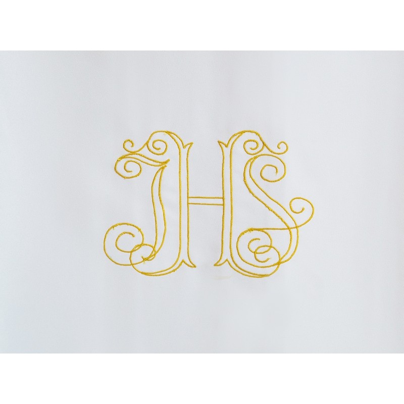 Camice con piegoni con ricamo JHS dorato, in misto cotone