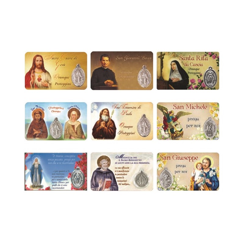 Tesserina medaglia e preghiera