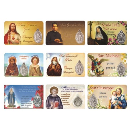 Tesserina medaglia e preghiera