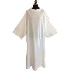 Camice monastico svasato con cappuccio in misto lana