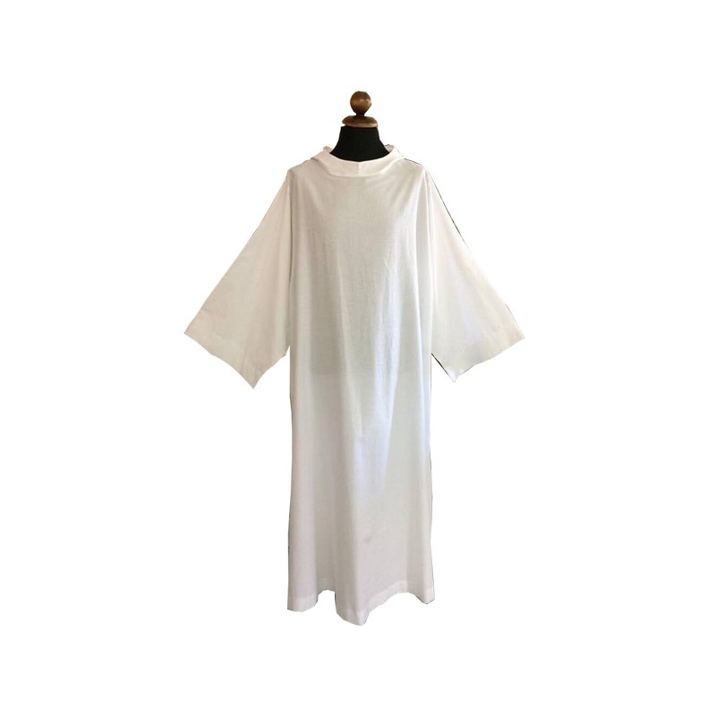 Camice monastico svasato con cappuccio in misto lana