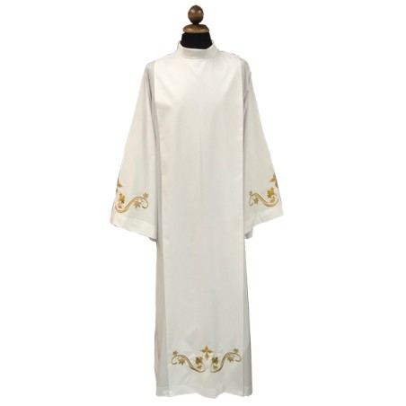 Camice in misto cotone ricamato sul davanti e sulle maniche, cerniera sulla spalla