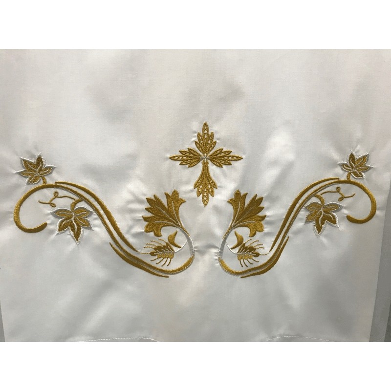 Camice in misto cotone ricamato sul davanti e sulle maniche, cerniera sulla spalla