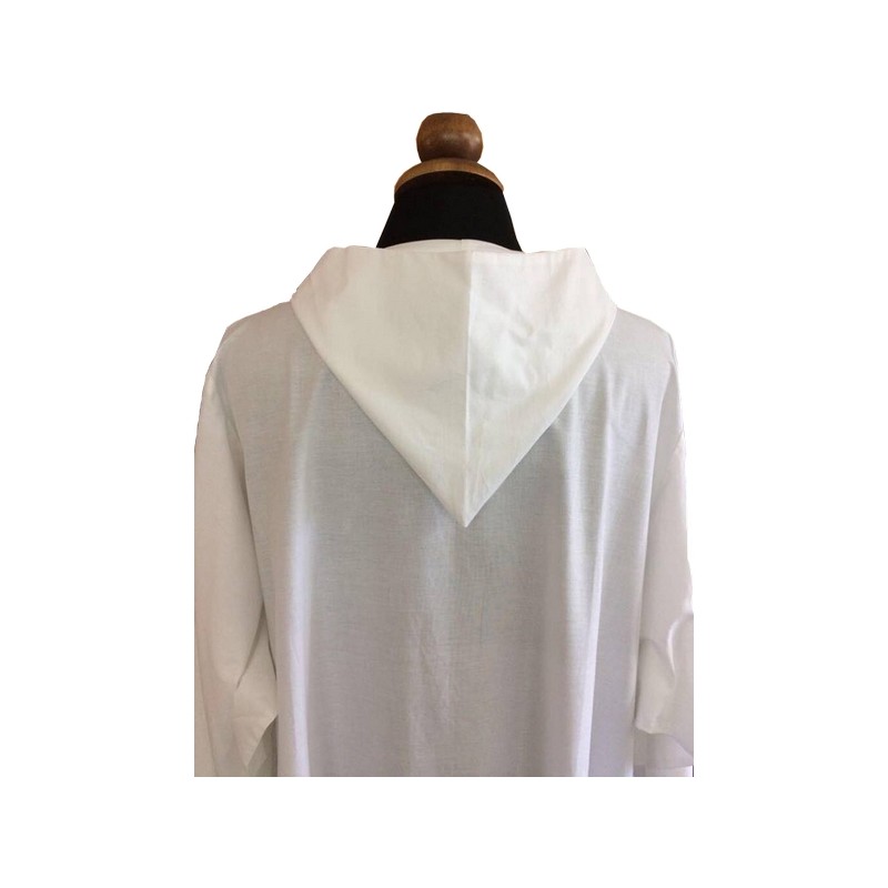 Camice monastico svasato con cappuccio in misto lana