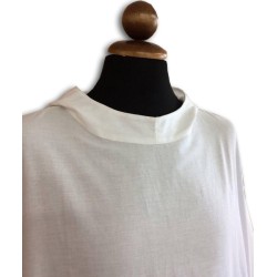 Camice monastico svasato con cappuccio in misto lana