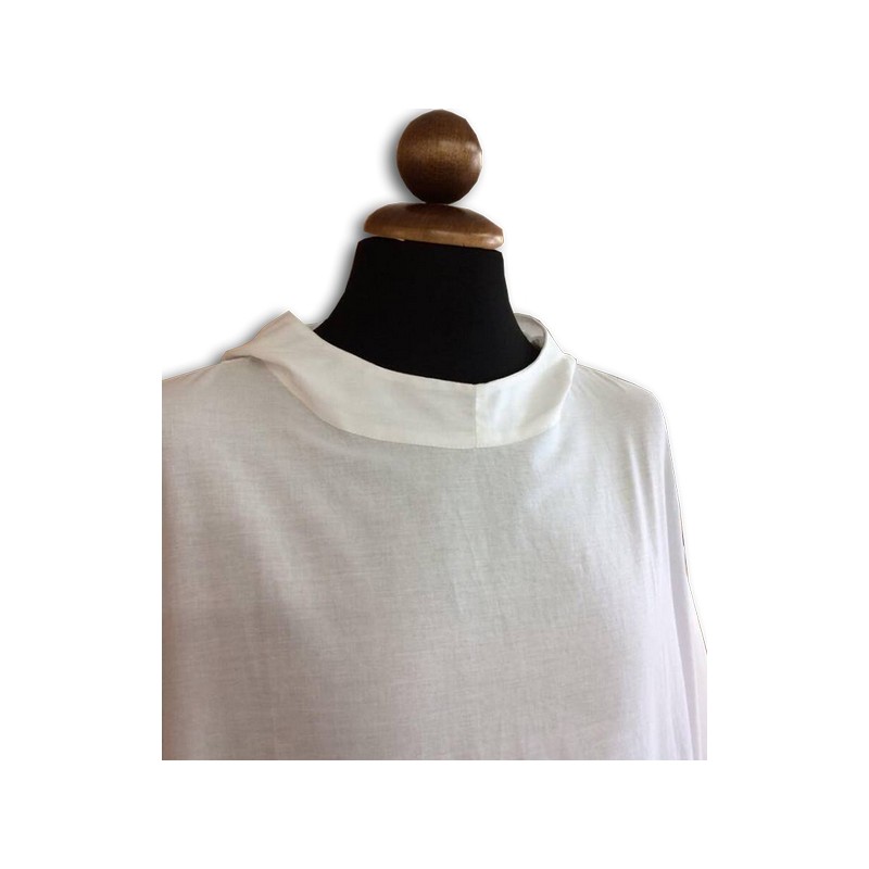 Camice monastico svasato con cappuccio in misto lana