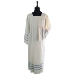 Camice collo squadrato con piegoni e tre giri di tramezzo in fresco lana