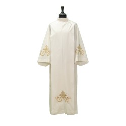 Camice con piegoni e cerniera sulla spalla con ricco ricamo in misto cotone