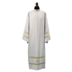 Camice in tela vaticana con doppio tramezzo e croce ricamata