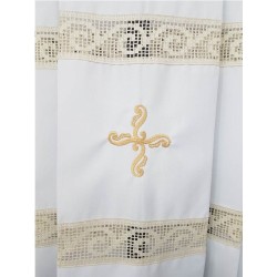 Camice in tela vaticana con doppio tramezzo e croce ricamata