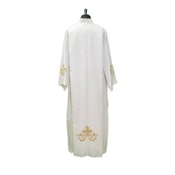 Camice con piegoni e cerniera sulla spalla con ricco ricamo in misto cotone