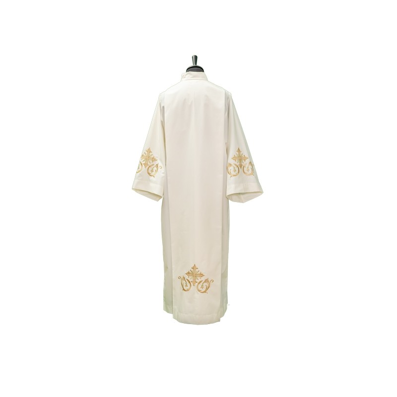 Camice con piegoni e cerniera sulla spalla con ricco ricamo in misto cotone