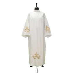 Camice con piegoni e cerniera sulla spalla con ricco ricamo in misto cotone