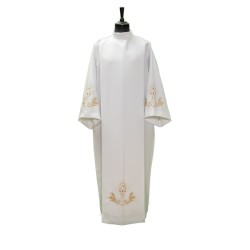 Camice con piegoni e cerniera sulla spalla con ricco ricamo in tessuto vatican poliestere