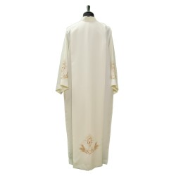 Camice con piegoni e cerniera sulla spalla con ricco ricamo in tessuto vatican poliestere