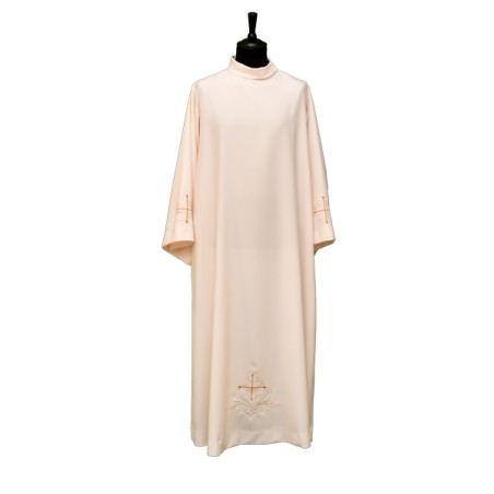 Camice ricamato leggerissimo svasato con collo risvoltato e cerniera sulle spalle