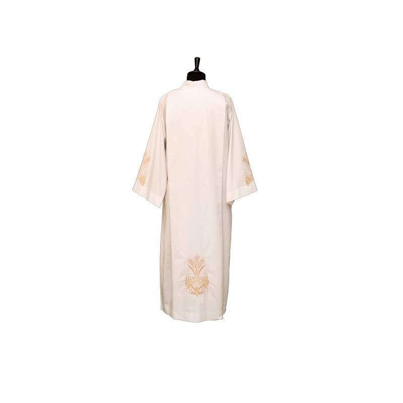 Camice con piegoni e cerniera sulla spalla con ricco ricamo in misto cotone