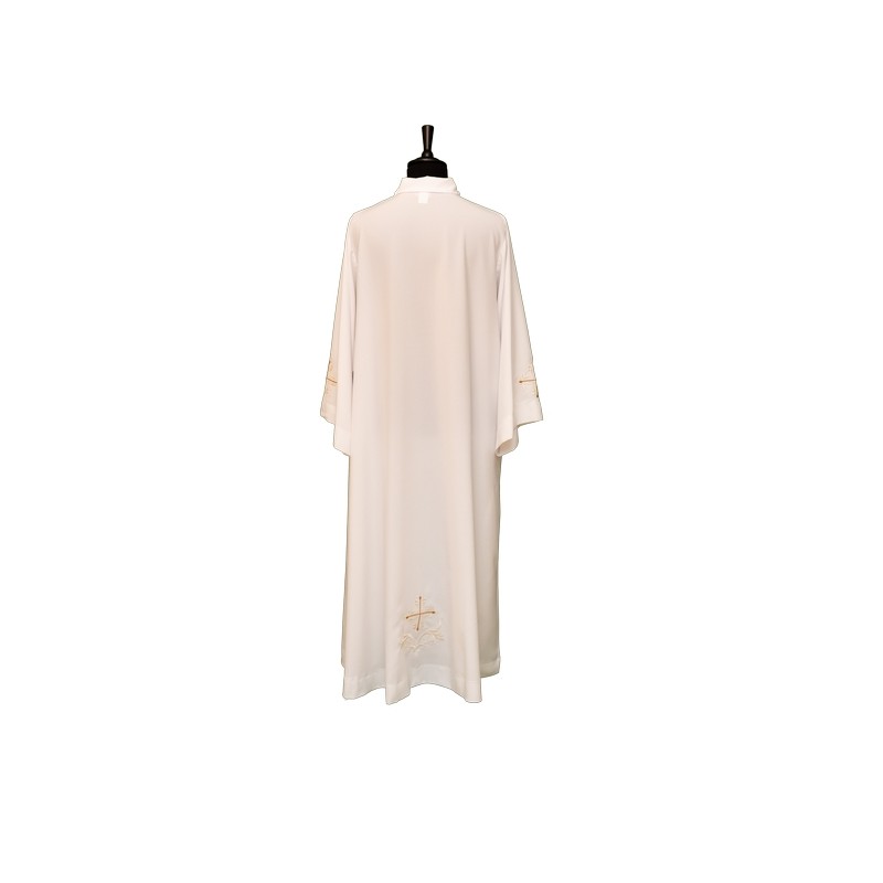 Camice ricamato leggerissimo svasato con collo risvoltato e cerniera sulle spalle