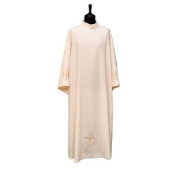 Camice ricamato leggerissimo svasato con collo risvoltato e cerniera sulle spalle