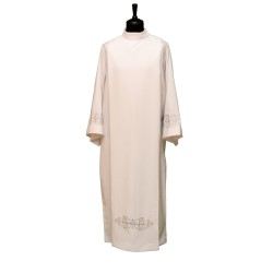 Camice con piegoni ricamato con  cerniera sulle spalle