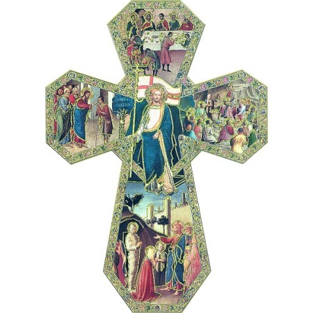 Croce Risorto 15x20 con oro (100 pz)