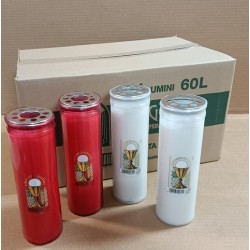 72 ceri liturgici in pvc con adesivo (3 scatole da 24 pz)