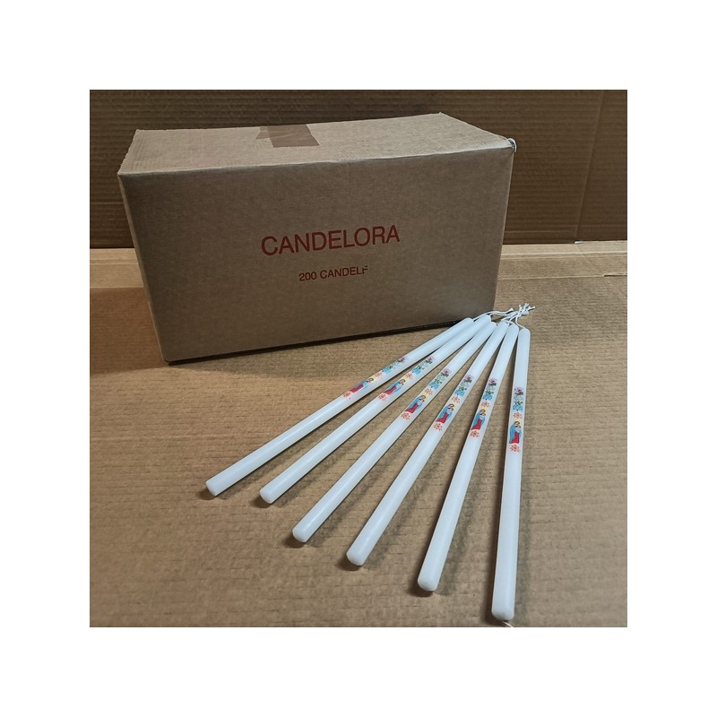 Scatola 200 pz candela Madonna Candelora cm. 37 cappio lungo