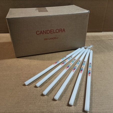 Scatola 200 pz candela Madonna Candelora cm. 37 cappio lungo