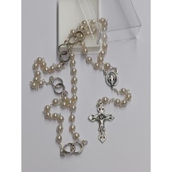 Corona rosario degli sposi argentatacon cofanetto