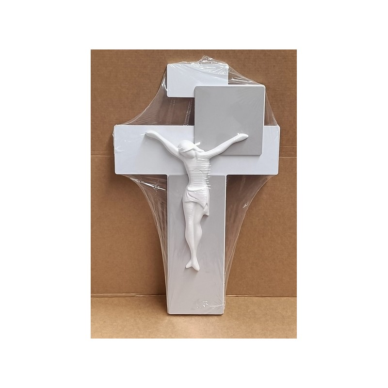 Crocefisso in rilievo su legno laccato cm. 20x35