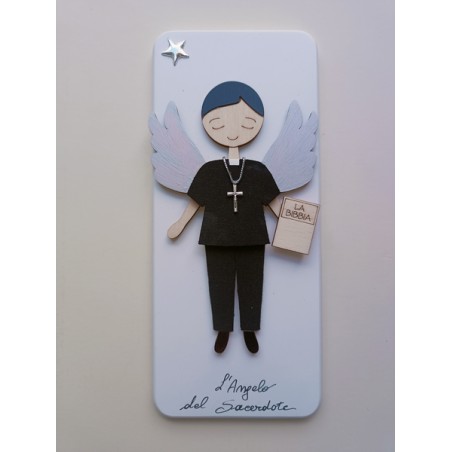 Quadretto "Angelo del sacerdote" con preghiera