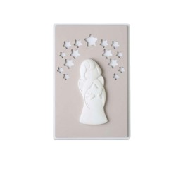 Quadro Angioletto in rilievo su legno laccato cm. 19,5x29,5