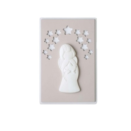 Quadro Angioletto in rilievo su legno laccato cm. 19,5x29,5