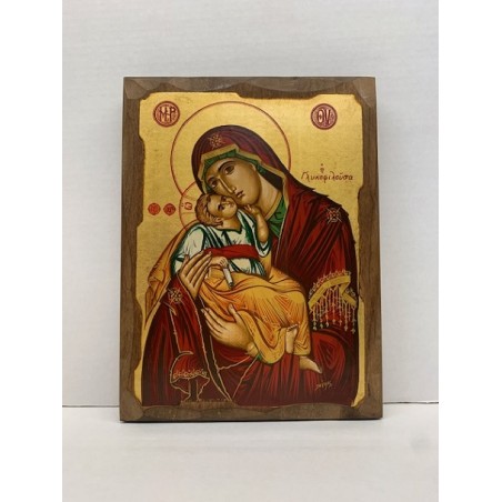 Icona greca serigrafata Madonna con Bambino cm. 21x28