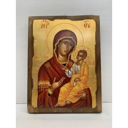 Icona greca serigrafata Madonna con Bambino cm. 21x28