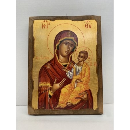 Icona greca serigrafata Madonna con Bambino cm. 21x28