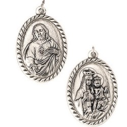 Medaglia scapolare in metallo argentato cm. 2,2