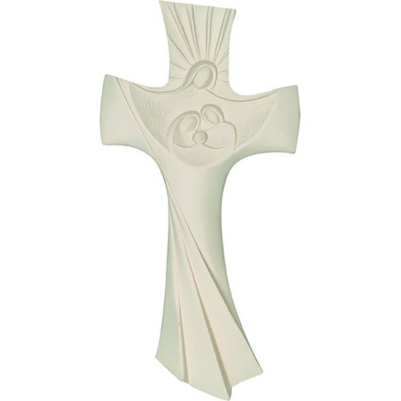 Croce in resina Sacra Famiglia cm. 19