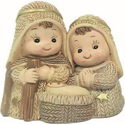 Natività naif in resina con glitter cm. 6