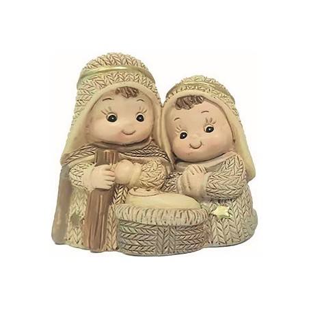 Natività naif in resina con glitter cm. 6