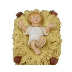 Gesù Bambino in culla - presepio cm. 65