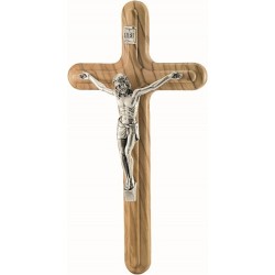 Croce in ulivo corpo in metallo cm. 20