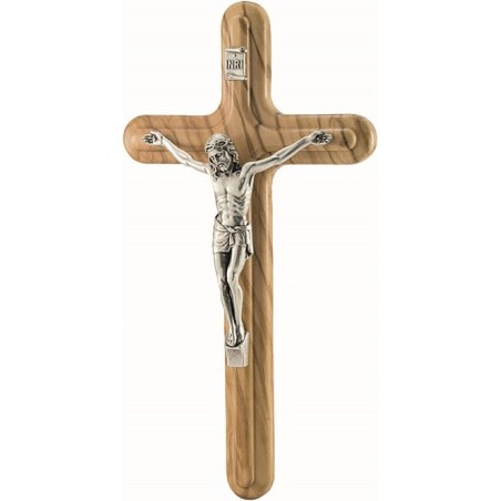 Croce in ulivo corpo in metallo cm. 20