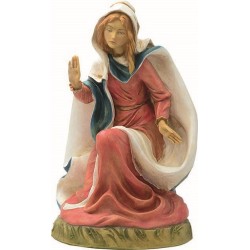 Madonna in ginocchio in resina per presepio cm. 65