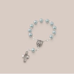 Decina rosario in plastica perlata