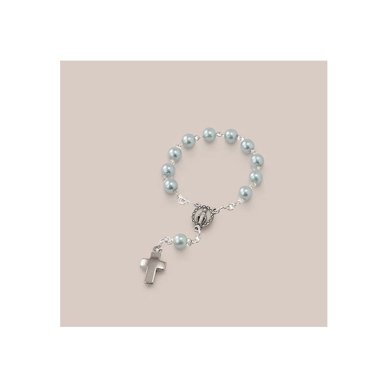 Decina rosario in plastica perlata