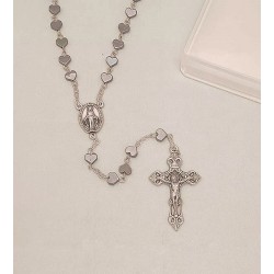 Rosario in ematite grano cuore