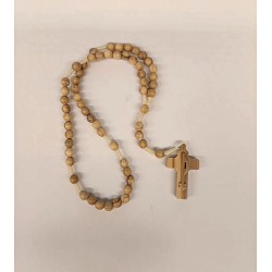Rosario in legno di ulivo legatura corda