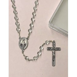 Rosario in vetro grano tondo con cofanetto mm. 6